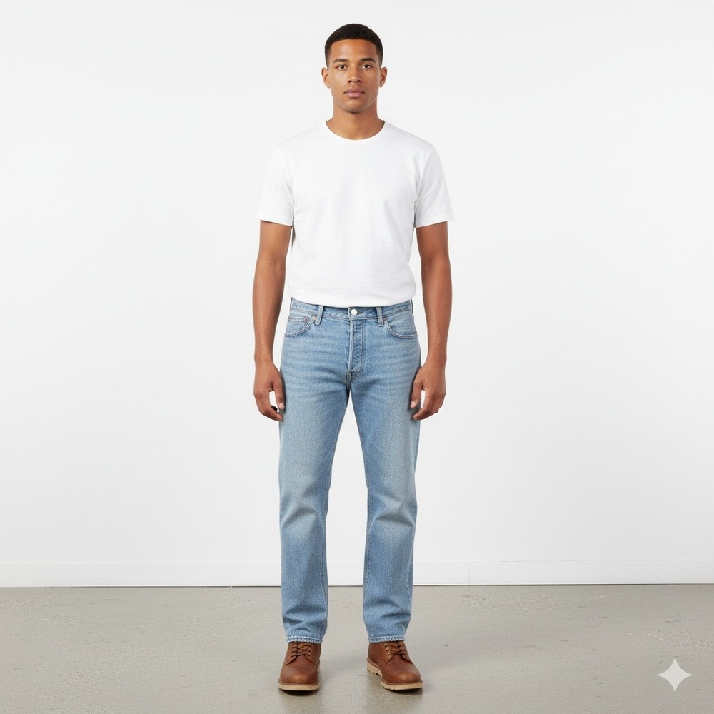 Levi's 501 Original Fit Jeans Mens 36x32 Light Wash Straight Leg‎ Denim Mexico